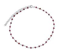 SILVEGO Damen Armband aus 925 Sterling Silber mit Natursteinen (Granat)