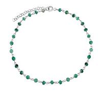 SILVEGO Damen Armband aus 925 Sterling Silber mit Natursteinen (Smaragd)