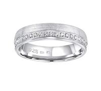 SILVEGO Damen Ehering aus 925 Sterling Silber PARADISE mit Zirkonia (46 (14.6))