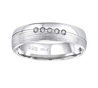 SILVEGO Damen Ehering aus 925 Sterling Silber PRESLEY mit Zirkonia