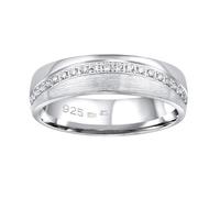 SILVEGO Damen Ehering Silber 925 mit Zirkonia GLAMIS