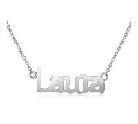 SILVEGO Damen Halskette aus 925 Sterling Silber Anhänger mit Namen (Laura)