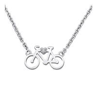 SILVEGO Damen Halskette aus 925 Sterling Silber Fahrrad mit Zirkonia