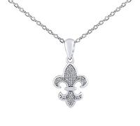 SILVEGO Damen Halskette aus 925 Sterling Silber mit Anhänger Heraldische Lilie Brilliance Zirconia