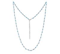 SILVEGO Damen Halskette aus 925 Sterling Silber mit echtem Türkis 2 mm Kugeln