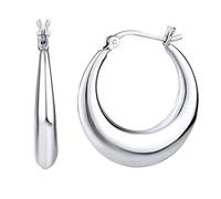 SILVEGO Damen Ohrringe aus 925 Sterling Silber Creolen Größe 2,6 cm
