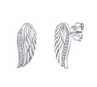 SILVEGO Damen Ohrringe aus 925 Sterling Silber Engelsflügel Ohrstecker mit Zirkonia