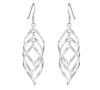 SILVEGO Damen Ohrringe aus 925 Sterling Silber lange Blätter Ohrringe 5,5 cm