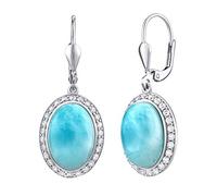 SILVEGO Damen Ohrringe aus 925 Sterling Silber mit natürlichem Larimar