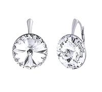 SILVEGO Damen Ohrringe aus 925 Sterling Silber mit Swarovski Crystals Runde Große Kristalle 18 mm