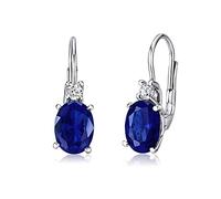 SILVEGO Damen Ohrringe aus 925 Sterling Silber mit synthetischem Saphir