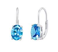 SILVEGO Damen Ohrringe aus 925 Sterling Silber mit synthetischem Topas