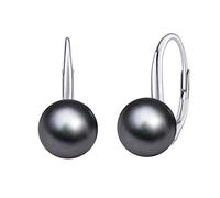 SILVEGO Damen Ohrringe aus 925 Sterling Silber mit weißer, schwarzer oder rosa Perle Swarovski Crystals