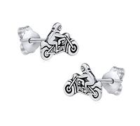 SILVEGO Damen Ohrringe aus 925 Sterling Silber Motorrad Ohrstecker