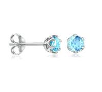 Ohrstecker aus Silber 925 mit echtem blauem Topas