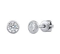 SILVEGO Damen Ohrringe aus 925 Sterling Silber Ohrstecker mit klaren Zirkonia Brilliance Zirconia 4mm