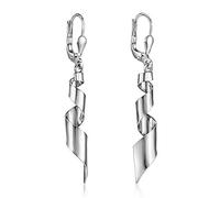 SILVEGO Damen Ohrringe aus 925 Sterling Silber Spirale 4,5 cm lang