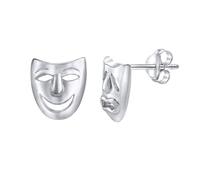 SILVEGO Damen Ohrringe aus 925 Sterling Silber Theatermasken Ohrstecker