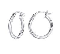 SILVEGO Damen Ohrringe Creolen aus 925 Sterling Silber 2 cm x 2 mm