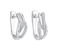 SILVEGO Damen Ohrringe MIRABELLE aus 925 Sterling Silber mit klaren Zirkonia, QRDK09