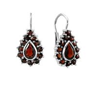 SILVEGO Damen Ohrringe SOLTAR aus 925 Sterling Silber mit echten Granaten aus Tschechien