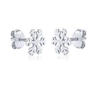 SILVEGO Damen Ohrstecker aus 925 Sterling Silber Schneeflocke