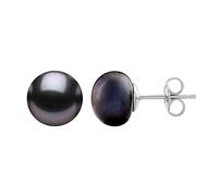 SILVEGO Damen Perlenohrringe - 925 Sterling Silber, hypoallergene Ohrstecker Süßwasserperlen 10 mm, hohe Qualität Silber rhodiniert, nickelfrei
