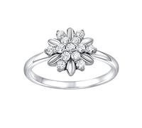 SILVEGO Damen Ring aus 925 Sterling Silber Blume mit Swarovski Zirconia