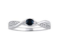 SILVEGO Damen Ring aus 925 Sterling Silber mit echtem Saphir