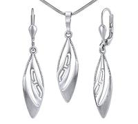 SILVEGO Damen Schmuck-Set aus 925 Sterling Silber Blatt Motiv