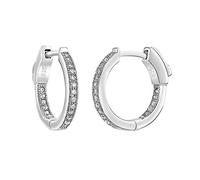SILVEGO Damen Silber Creolen aus 925 Sterling Silber mit Zirkonia
