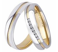 Ehering aus 925 Sterling Silber Vergoldet mit Gelbgold für Damen und Herren MARIAGE ringgröße 66