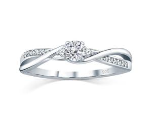 SILVEGO - FNJR085sw - Verlobungsring aus 925 Sterling Silber mit Swarovski Zirconia