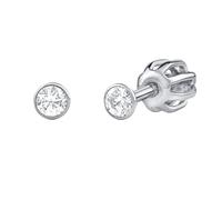 SILVEGO Mädchen Ohrringe aus 925 Sterling Silber Ohrstecker mit Swarovski Zirconia 2,5 mm