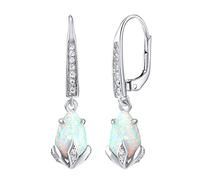 SILVEGO Opal Ohrringe aus 925 Sterling Silber mit synthetischem weißem Opal
