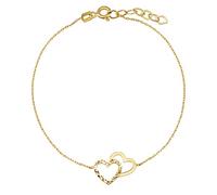 SILVEGO - PRGARI0099BGY - Damen Armband aus 14 Karat 585 Gelbgold mit Anhänger Herzchen