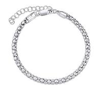 SILVEGO - TTT3000NHB - Fußkettchen für Damen aus 925er Silber Popcorn