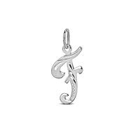 SILVEGO Unisex Anhänger aus 925 Sterling Silber 925 Buchstabe F Schreibschrift