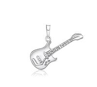SILVEGO Unisex Anhänger aus 925 Sterling Silber Gitarre