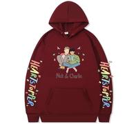 Silver Basic Herren Heartstopper Merch Nick and Charlie Herbst/Winter Loose Hooded Top-WineRed-XL1