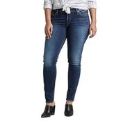 Silver Jeans Co. Damen Plus Size Suki Mid Rise Curvy Fit Skinny Jeans, Dunkle Sandstrahl-Waschung, 46 Mehr