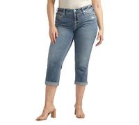Silver Jeans Co. Damen Suki Capri Übergröße, mittelhohe Taille, kurvige Passform Jeans, Mittlere Waschung, Cvs305, 52 Mehr