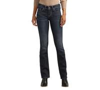 Silver Jeans Co. Damen Suki Mid Rise Curvy Fit Slim Bootcut Jeans, Grau dunkel Indigo Rinse, 34W x 33L