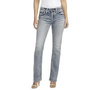 Silver Jeans Co. Damen Suki Mid Rise Curvy Fit Slim Bootcut Jeans, Light Wash Indigo, 25W x 33L