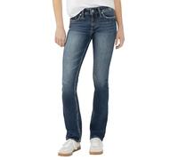 Silver Jeans Co. Damen Suki Mid Rise Curvy Fit Slim Bootcut Jeans, Vintage Dark Wash, 28W x 33L
