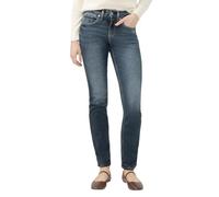 Silver Jeans Co. Damen Suki Mid Rise Curvy Fit Straight Leg Jeans, Dunkle Waschung Edb359, 32W / 31L