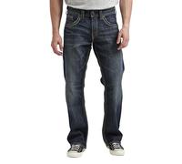 Silver Jeans Herren Gordie Loose Fit Rechte Been Jeans, Dunkle Sandstrahlung, 38W / 30L EU
