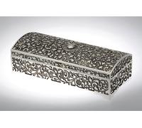 Silver life style collection Schmuckkasten Schatzruhe rechteckig groß/antik versilbert 22,0 x 9,5cm - silber Metall 4951ver