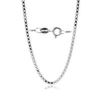 SilverAmber Jewellery Hergestellt in Italien - 925er-Sterlingsilber zarte 1 mm Venezianerkette mit einer Anlaufschutz-Beschichtung - GCH017, 61 cm, Silber, Kein Edelstein