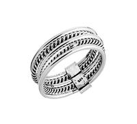Silverly Multibandring aus Sterlingsilber für Damen | 925 Silber Seil Twist Ring | Fünf-Band-Set | Boho-Schmuck im Bali-Stil | Nautischer Multi-Stack mit Gedrehten Eheringringen